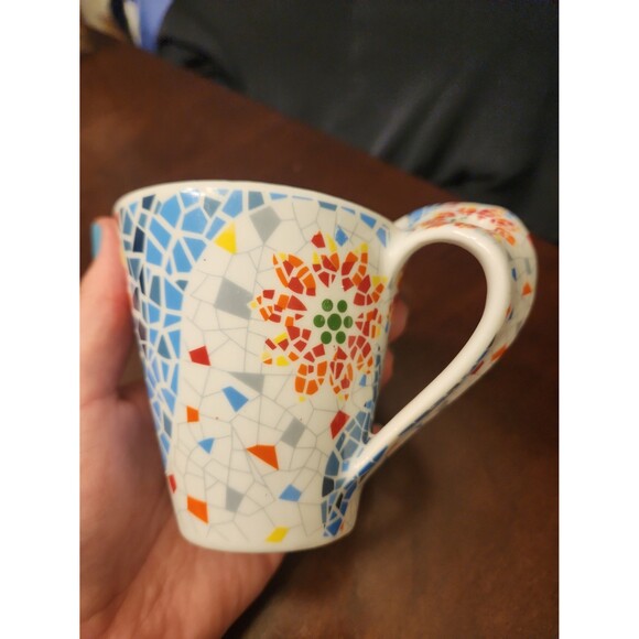 Valencia Spain Coffee Mug in Geometric Patterns w/ Stirring Spoon - Picture 5 of 9